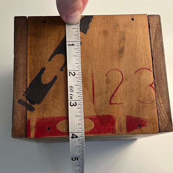 Antique Crayola Crayon Square Wood Toy Coin Bank - Picture 14 of 15